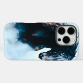 Minimalistische portret van zwart paard in galop Case-Mate iPhone case (Achterkant (horizontaal))