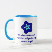 Minimalistische Positieve Vibes Bloemen Blauw Kwaa