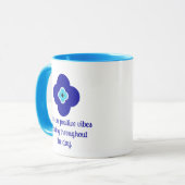 Minimalistische Positieve Vibes Bloemen Blauw Kwaa Mok (Voorkant links)