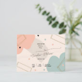 Minimalistische Post Pastel Verjaardag Uitnodiging (Staand voorkant)