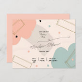 Minimalistische Post Pastel Verjaardag Uitnodiging (Voorkant / Achterkant)