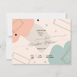 Minimalistische Post Pastel Verjaardag Uitnodiging