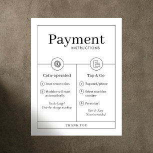 Minimalistische Poster met Betalingsinstructies Mu