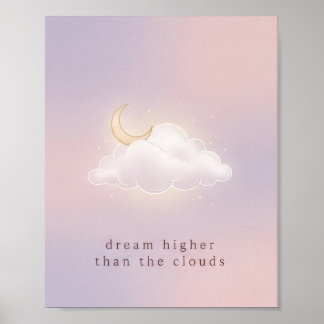 Minimalistische Poster met Pastelhemel, Wolk en Ma