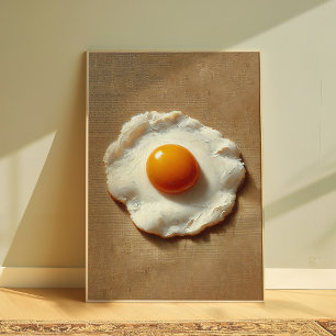 Minimalistische Poster van Gebakken Ei in Moderne