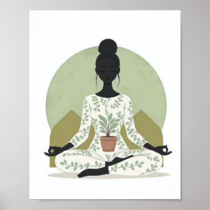 Minimalistische Poster van Mediterende Vrouw in Sm