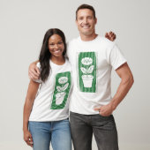Minimalistische potlijnwerk groene retro-kunst t-shirt (Unisex)