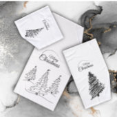 Minimalistische potlood kerstboom handdoek badset