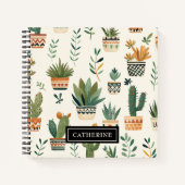 Minimalistische Potted Planten gepersonaliseerd Notitieboek (Voorkant)