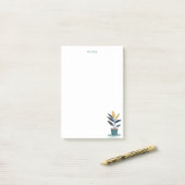 Minimalistische pottenbakken huis plant illustrati post-it® notes (Op bureau)