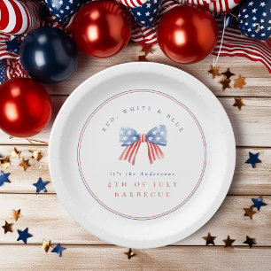 Minimalistische Preppy USA Waterverf Boog 4 juli B Papieren Bordje