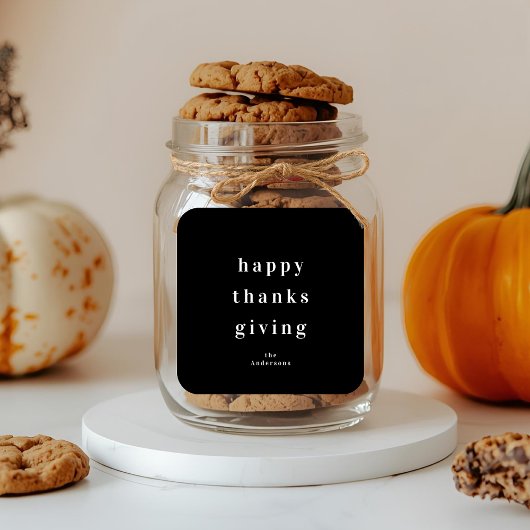 Minimalistische Prettige Thanksgivingdag Vierkante Sticker