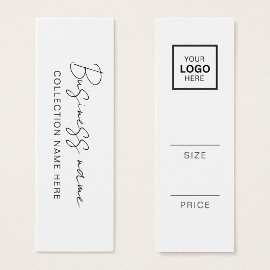 Minimalistische prijs Hang Label Kaart (Voorkant /achterkant)