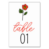 Minimalistische Primrose Trouwtafel Nummer Kaart (Voorkant)