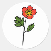 Minimalistische Primrose Wedding Classic Ronde Sti Ronde Sticker (Voorkant)