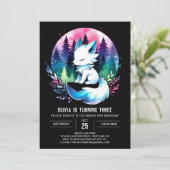 Minimalistische Printable Wolf Verjaardag Kaart (Staand voorkant)