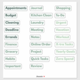 Minimalistische productiviteit en dagelijkse taaks sticker