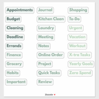 Minimalistische productiviteit en dagelijkse taaks sticker