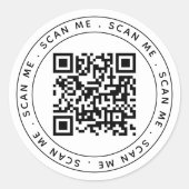 Minimalistische Professional Business Logo QR-code Ronde Sticker (Voorkant)