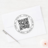 Minimalistische Professional Business Logo QR-code Ronde Sticker (Envelop)