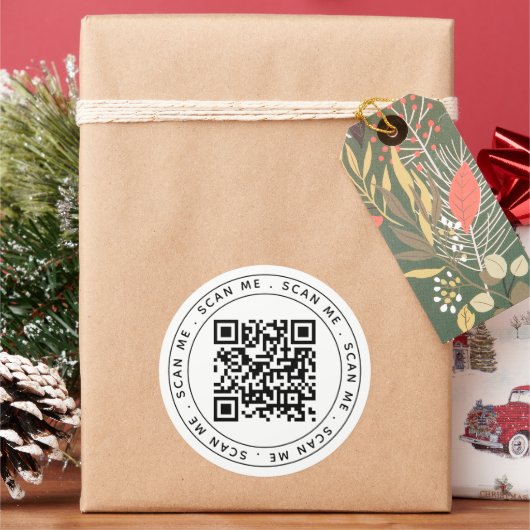 Minimalistische Professional Business Logo QR-code Ronde Sticker (Feestdagen)