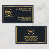 Minimalistische Professional Gold Border Logistics Visitekaartje (Voorkant / Achterkant)