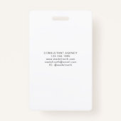 Minimalistische Professional Logo Company ID-badge Badge (Achterkant)
