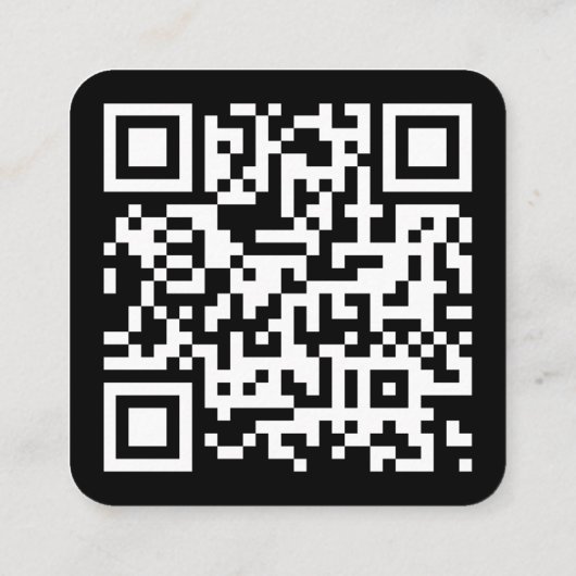 Minimalistische Professional Logo QR Code Zwart Informatiekaartje (Achterkant)