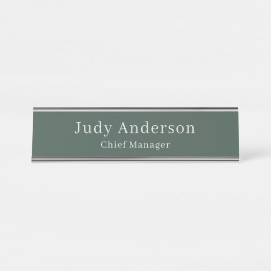 Minimalistische Professional Plain Modern Elegant Bureau Naambordje (Voorkant)