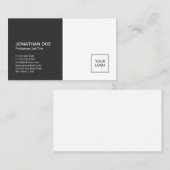 Minimalistische Professional Plain Zwart Wit Elega Visitekaartje (Voorkant / Achterkant)