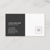 Minimalistische Professional Plain Zwart Wit Elega Visitekaartje (Voorkant)