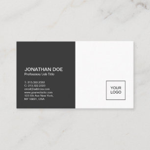 Minimalistische Professional Plain Zwart Wit Elega Visitekaartje