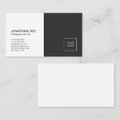 Minimalistische Professional Plain Zwart Wit Elega Visitekaartje (Voorkant / Achterkant)