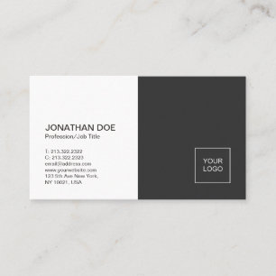 Minimalistische Professional Plain Zwart Wit Elega Visitekaartje