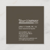 Minimalistische, professionele 2-tone donkerbruin vierkante visitekaartje (Voorkant)