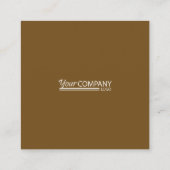 Minimalistische, professionele 2-tone donkerbruin vierkante visitekaartje (Achterkant)