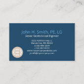 Minimalistische, professionele 2-tone Navy Blue Visitekaartje (Voorkant)