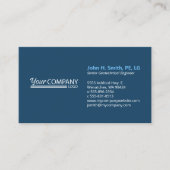 Minimalistische, professionele 2-tone Navy Blue Visitekaartje (Voorkant)