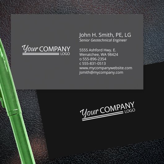 Minimalistische, professionele 2-tone zwarte houts visitekaartje