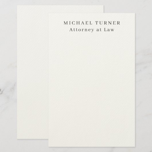 Minimalistische professionele advocaat bij de wet briefpapier (Voorkant / Achterkant)