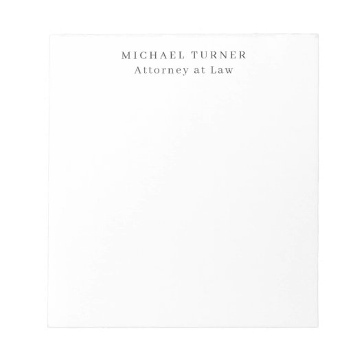 Minimalistische professionele advocaat bij de wet notitieblok (Voorkant)