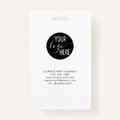 Minimalistische Professionele Back Logo Bedrijf ID Badge (Achterkant)