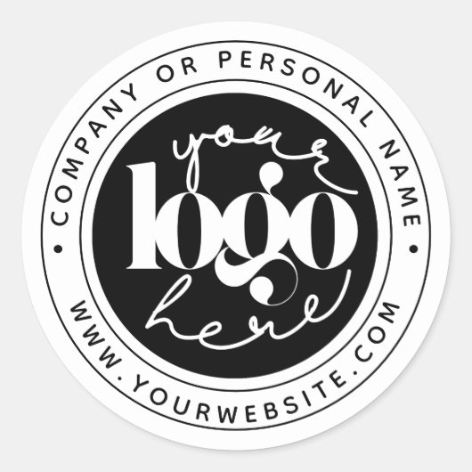 Minimalistische professionele bedrijfslogo op maat ronde sticker (Voorkant)