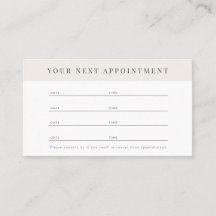 Minimalistische professionele Beige-afspraakkaart