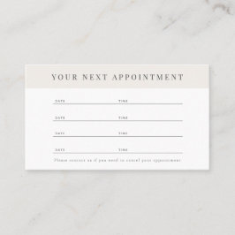 Minimalistische professionele Beige-afspraakkaart Visitekaartje