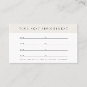 Minimalistische professionele Beige-afspraakkaart Visitekaartje