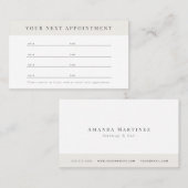 Minimalistische professionele Beige-afspraakkaart Visitekaartje (Voorkant / Achterkant)