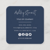 Minimalistische professionele branding QR Code Mar Vierkante Visitekaartje (Voorkant)