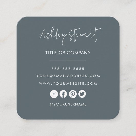 Minimalistische professionele branding QR Code Mar Vierkante Visitekaartje (Voorkant)