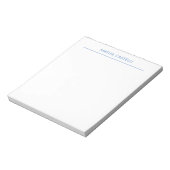 Minimalistische professionele effen blauw wit notitieblok (Linkerzijde)